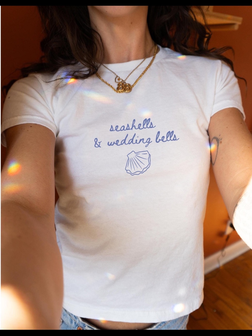 Bachelorette Graphic Tee - "seashells & wedding bells"